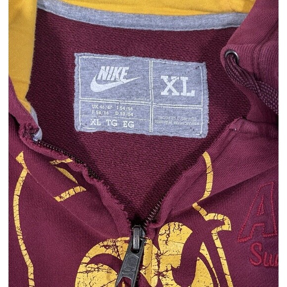 Nike Campus Vault Arizona State Sun Devils Full Zip Hoodie Men’s XL Maroon 2010 - Picture 3 of 8